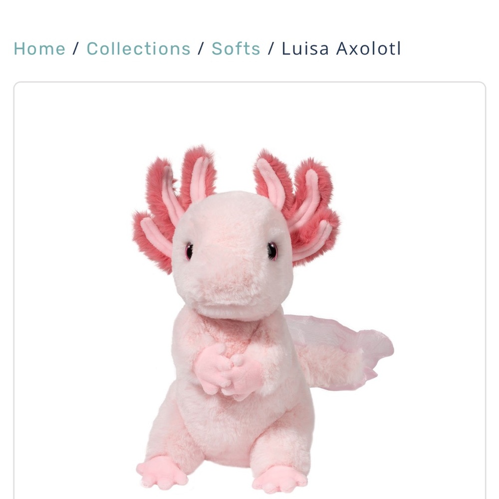 Douglas toys- Louisa Axolotl Plush Toy - Soft Pink